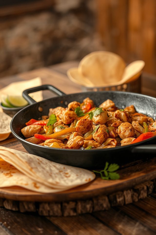 sizzling chicken fajita dinner