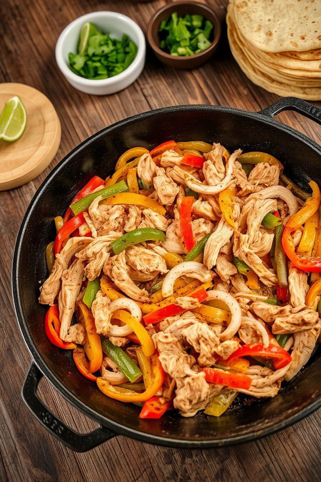 sizzling chicken fajita dish