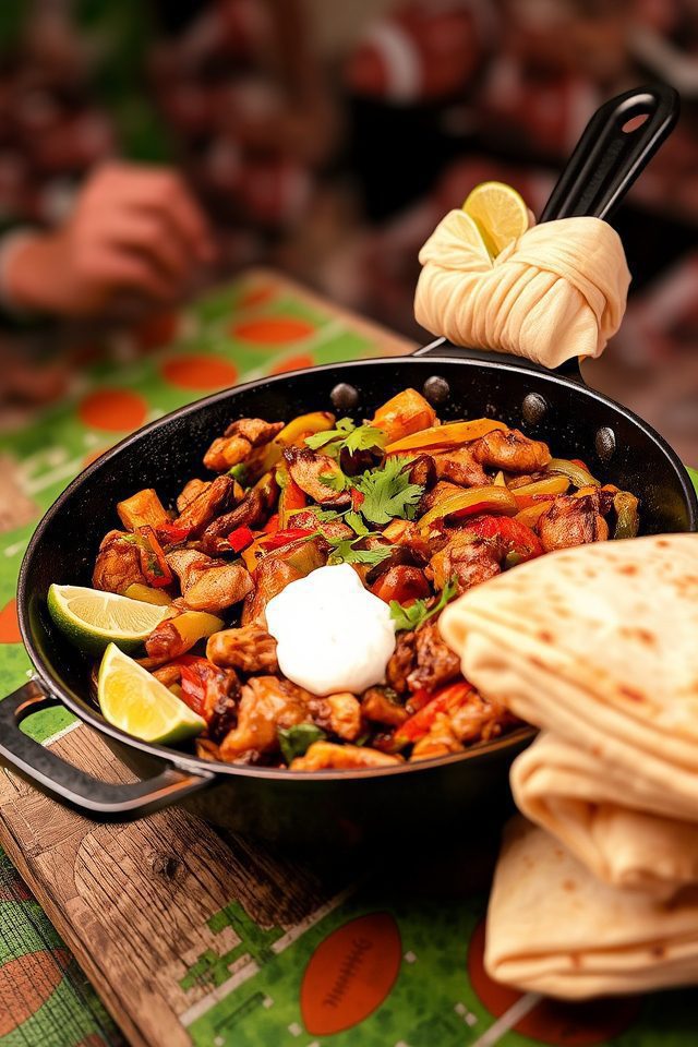 sizzling skillet fajita meal