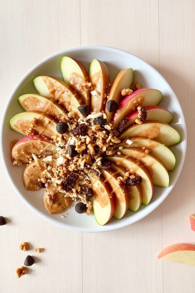 sliced apples topped generously