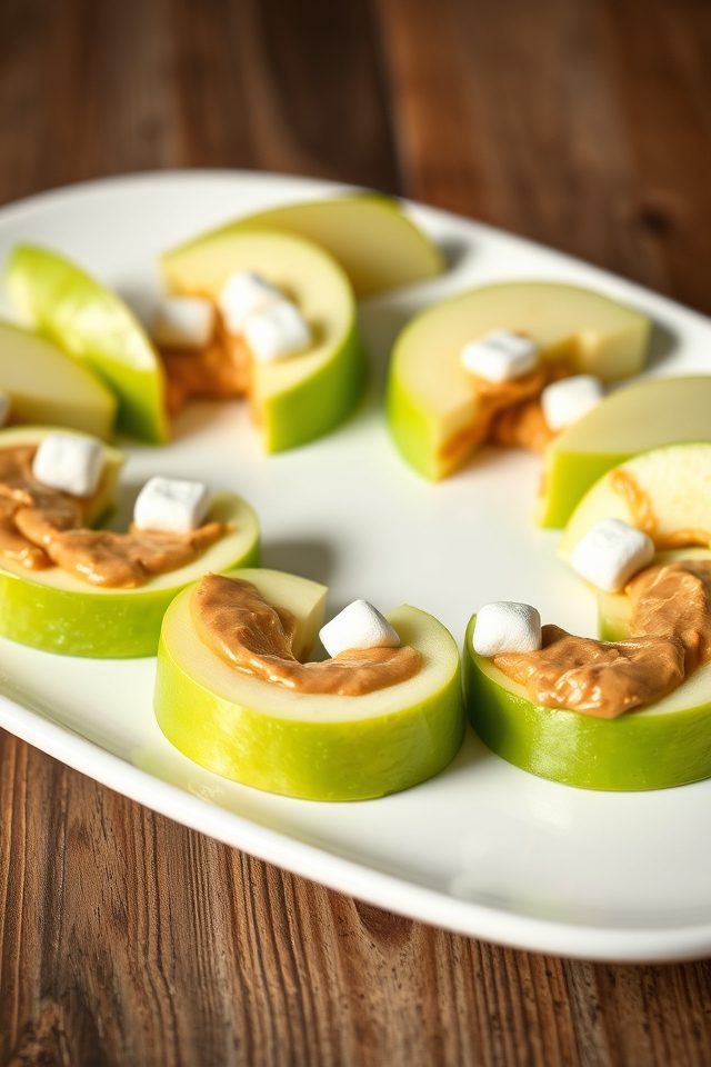 sliced apples with marshmallows