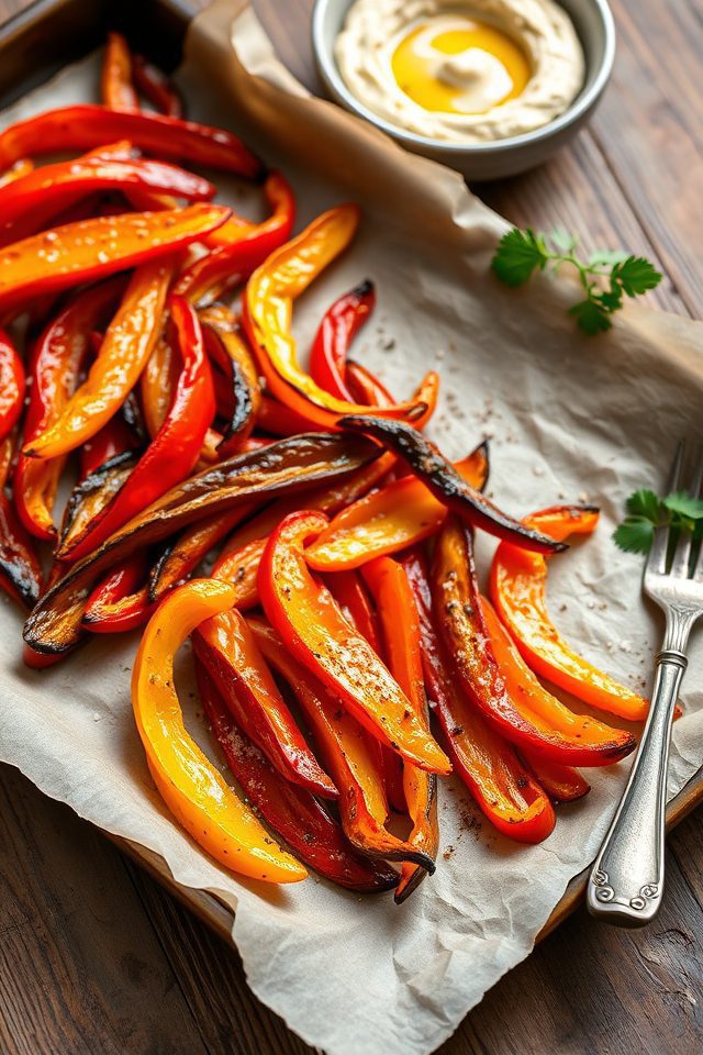 sliced roasted bell peppers