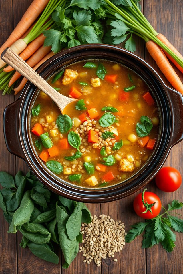slow cooked barley soup