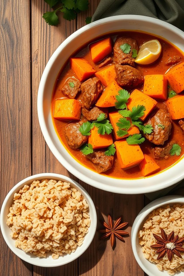 slow cooked beef sweet potato