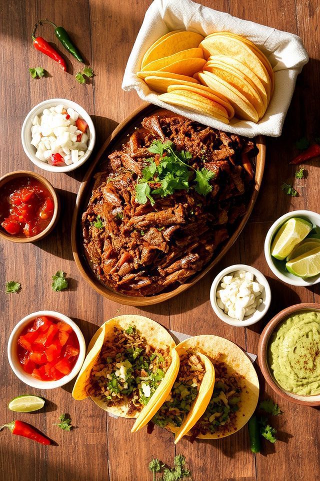 slow cooked beef taco buffet