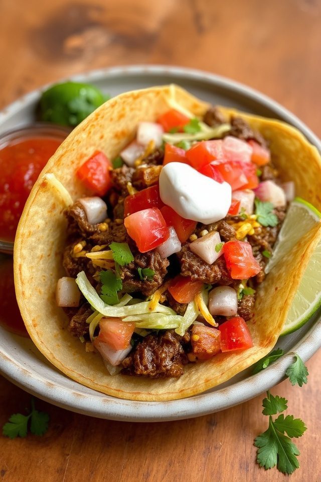 slow cooked beef tacos