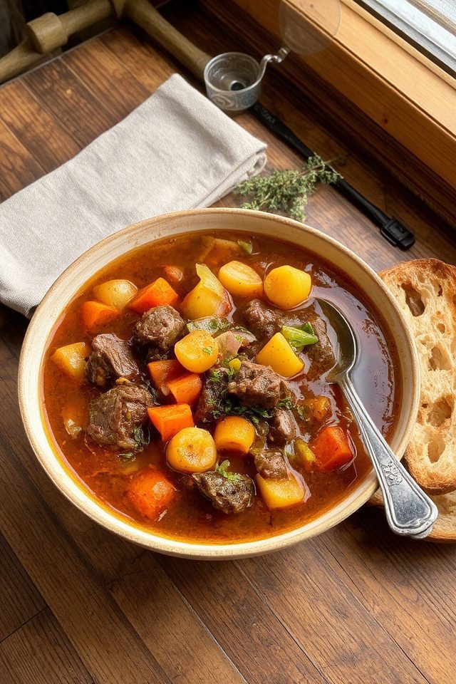 slow cooked beef vegetable stew