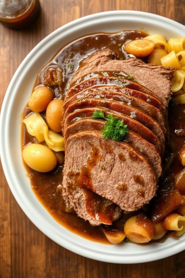 slow cooked brisket dish