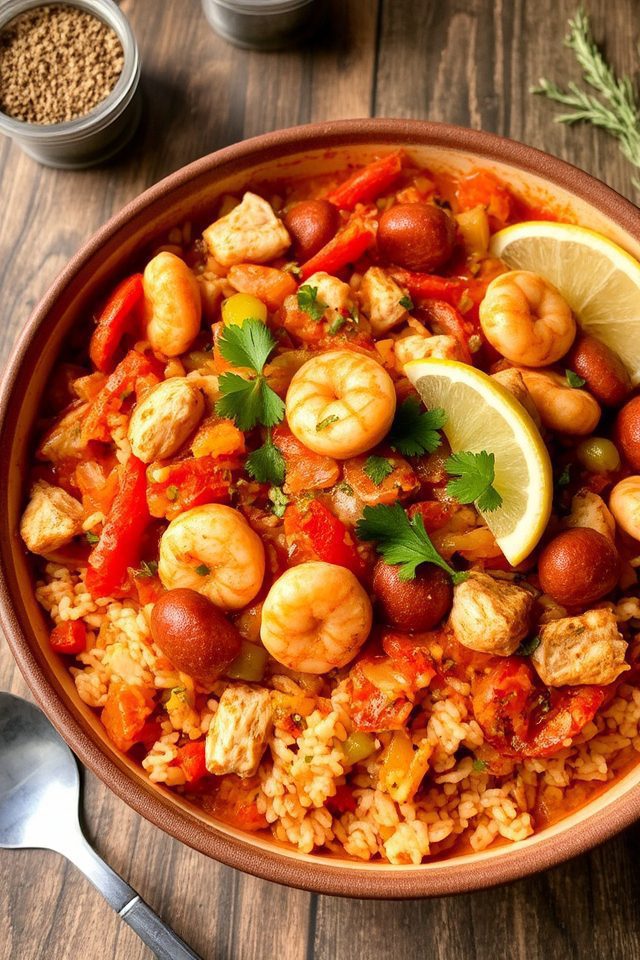 slow cooked cajun rice jambalaya