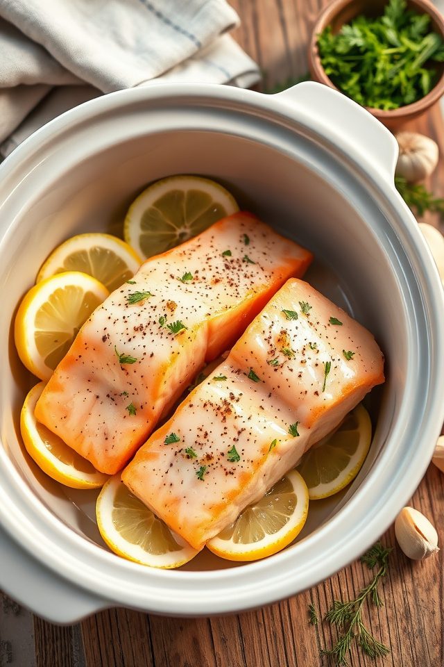slow cooked lemon salmon