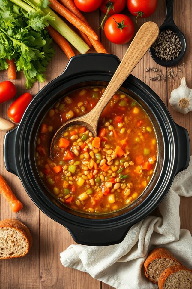 slow cooked nourishing lentil soup