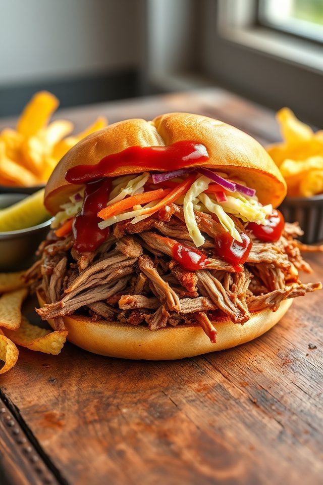 slow cooked pork sandwiches