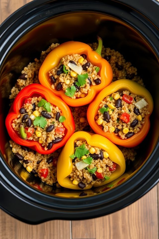 slow cooked vegetarian peppers