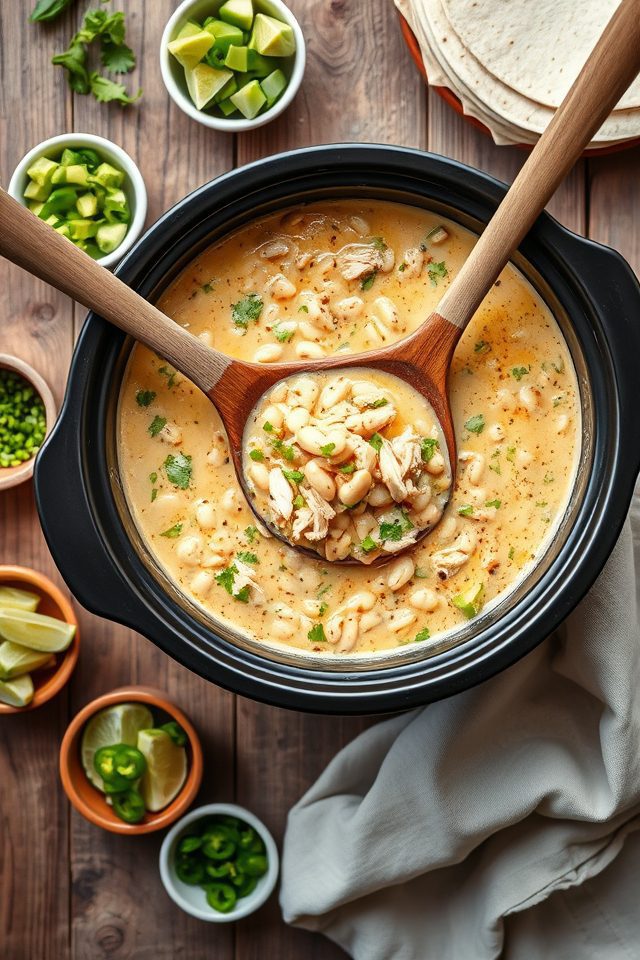slow cooked white bean chili