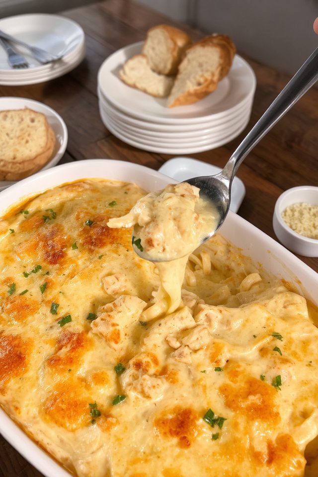 slow cooker alfredo casserole