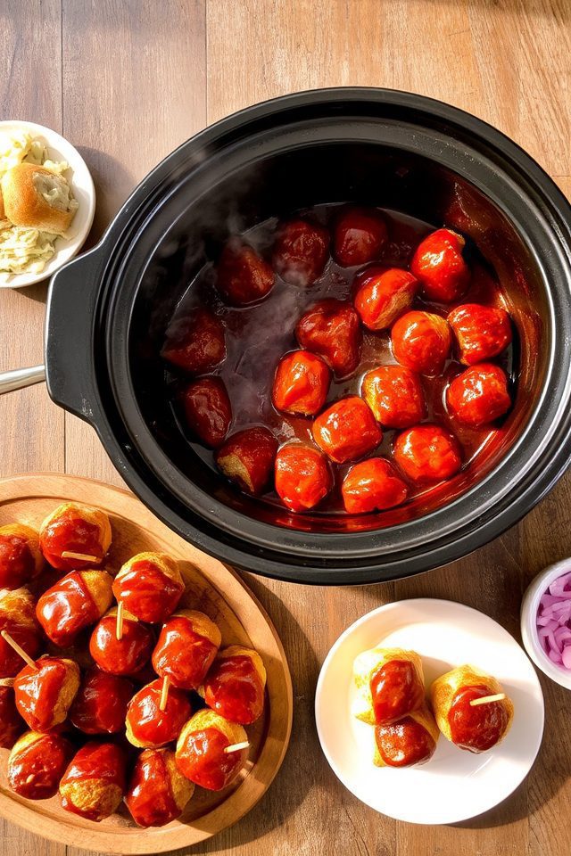 slow cooker barbecue meatballs