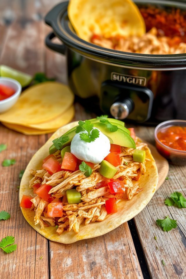 slow cooker chicken tacos