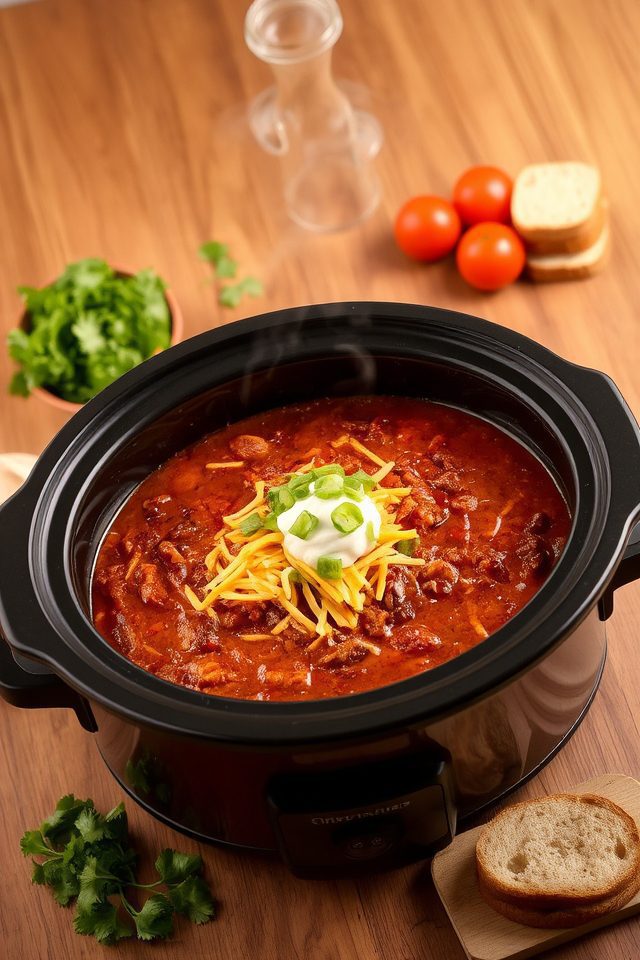 slow cooker weeknight chili