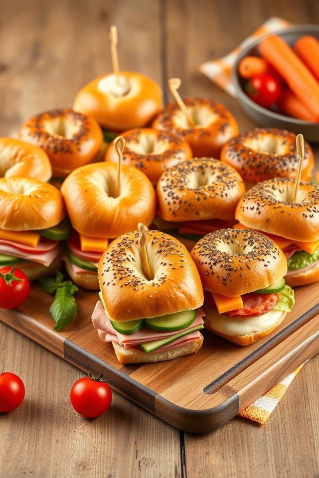 small bagel sandwich snacks