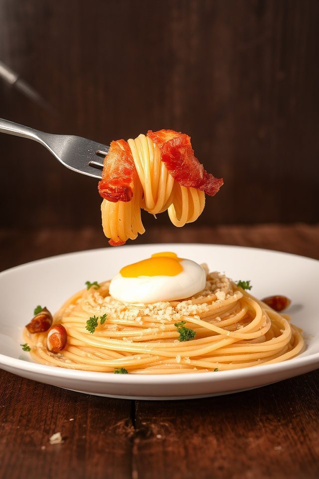 smoked bacon carbonara twist