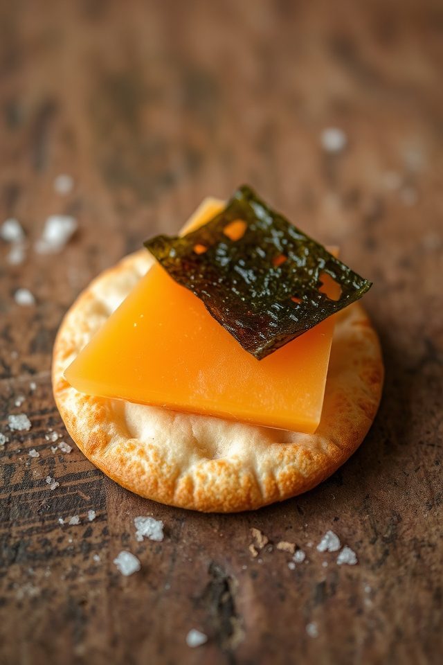 smoked nori cheese crackers