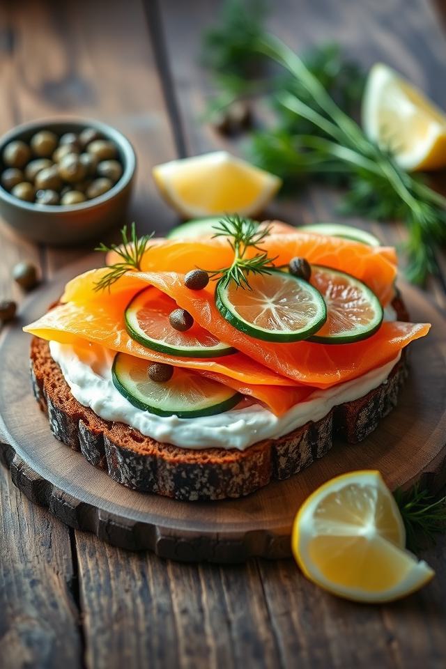 smoked salmon cucumber rye