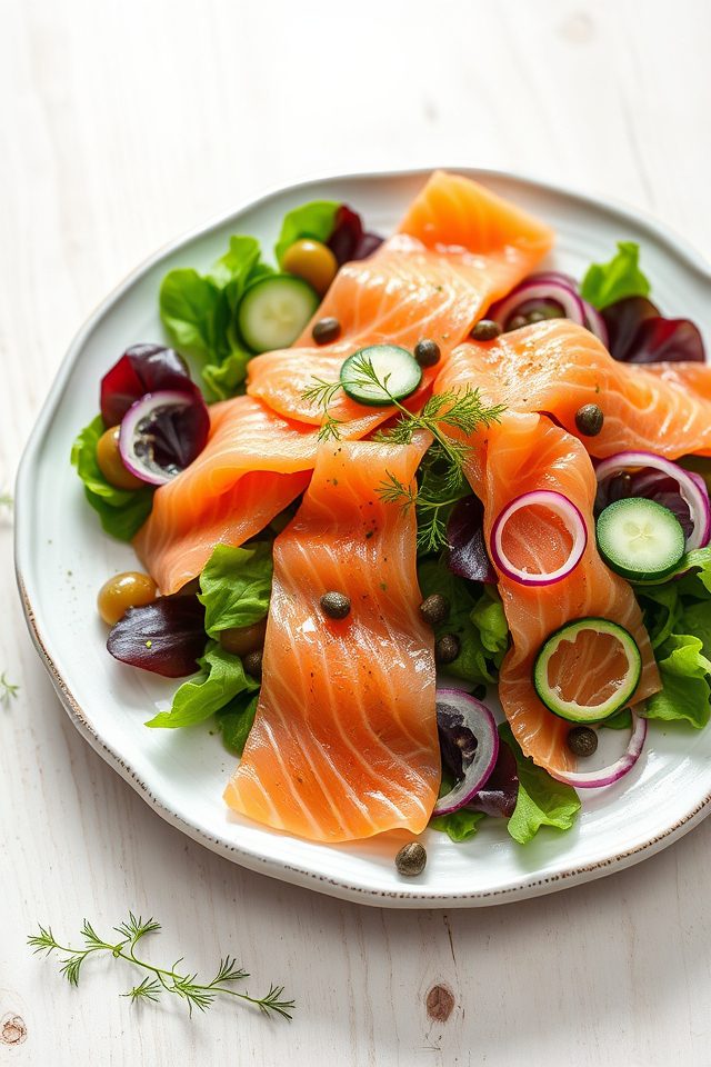 smoked salmon cucumber salad