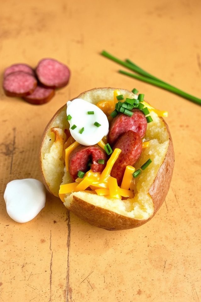 smoked sausage baked potatoes