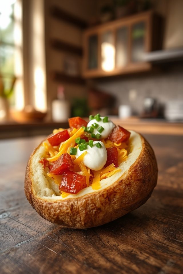 smokie filled baked potatoes
