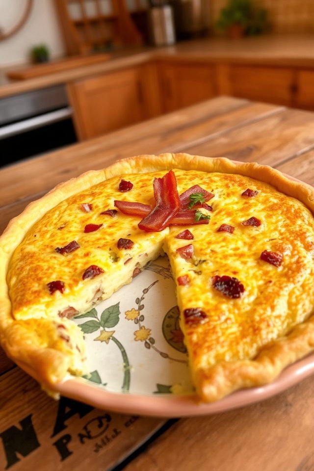 smoky bacon egg quiche