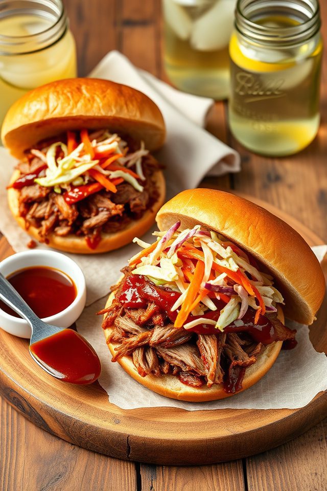 smoky barbecue pork sandwiches