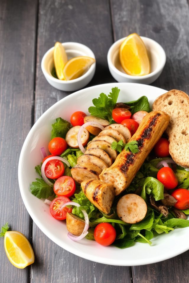 smoky chicken sausage salads