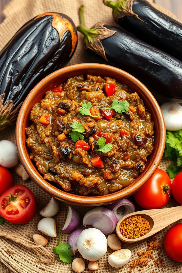 smoky mashed roasted eggplant