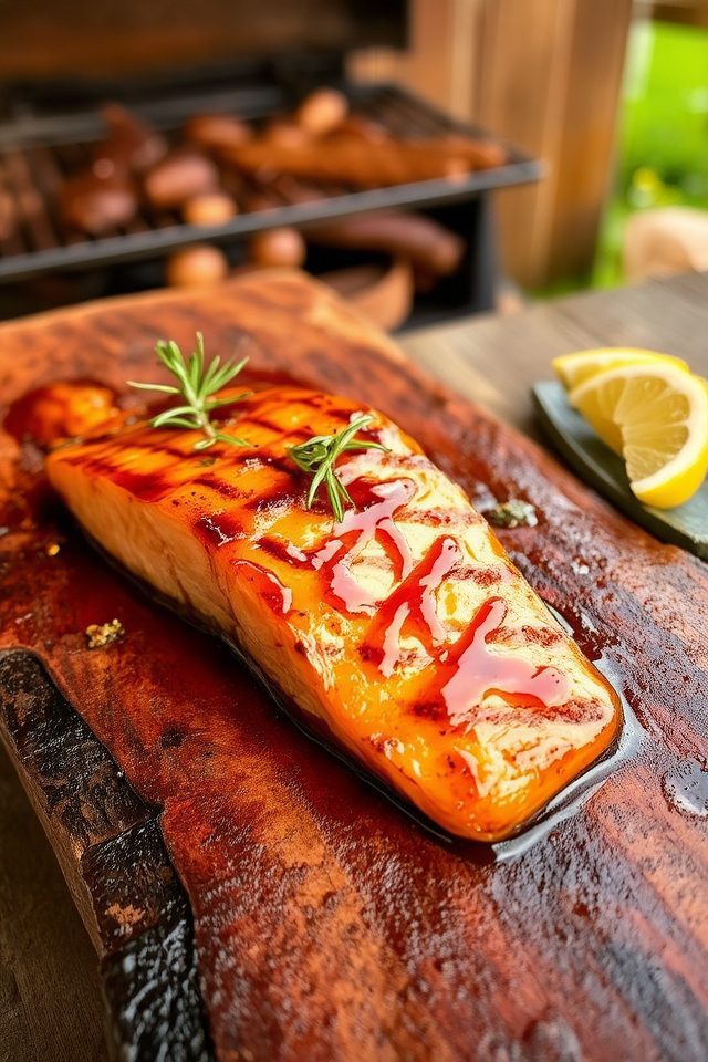 smoky salmon maple glaze
