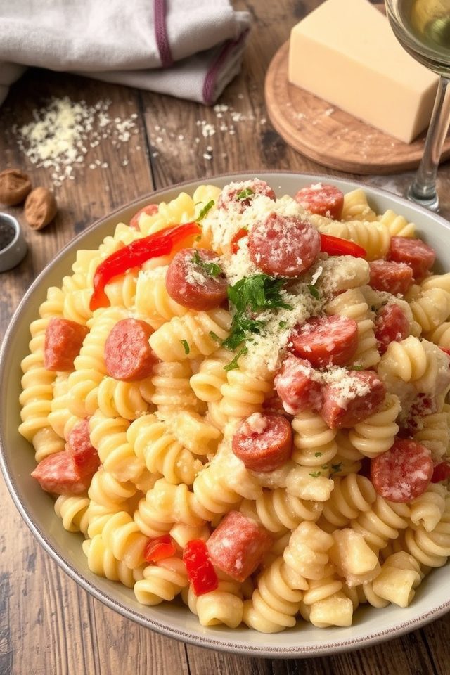 smoky sausage creamy alfredo