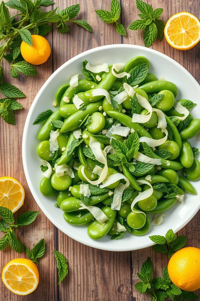 snap pea mint parmesan
