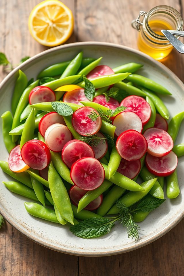 snap pea watermelon radish