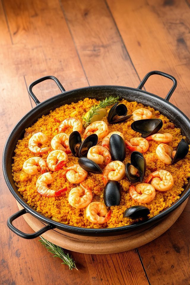 spanish seafood saffron dish