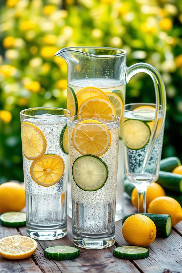 sparkling lemon cucumber water