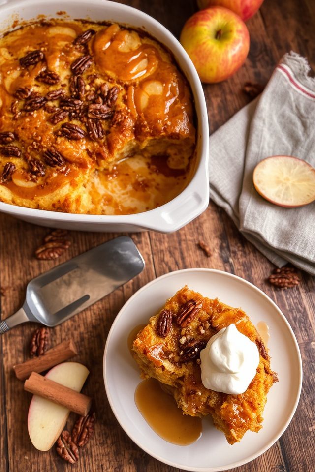 spiced apple pecan custard