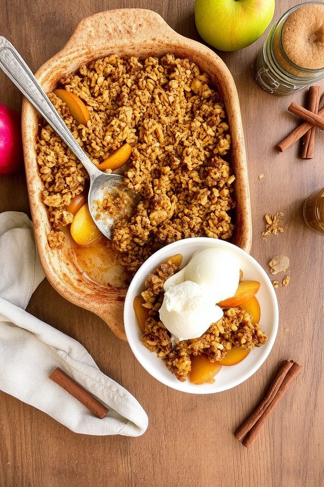 spiced apples oat topping