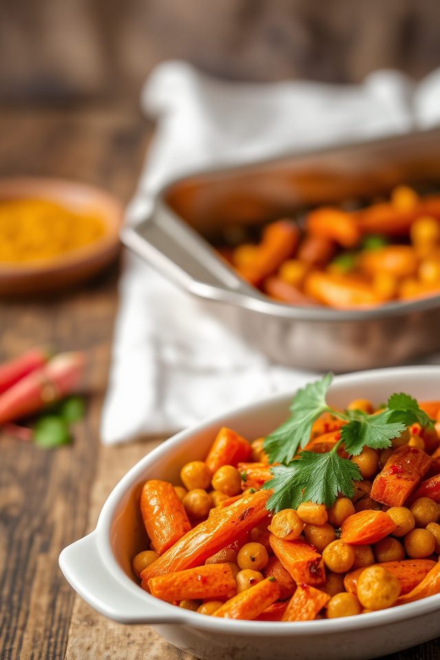 spiced carrot chickpea dish