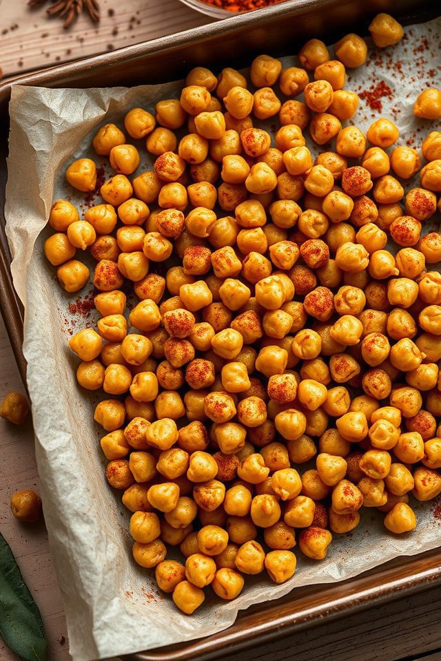 spiced crunchy roasted chickpeas