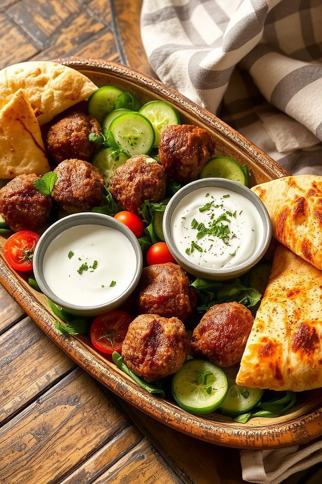 spiced lamb meatballs yogurt