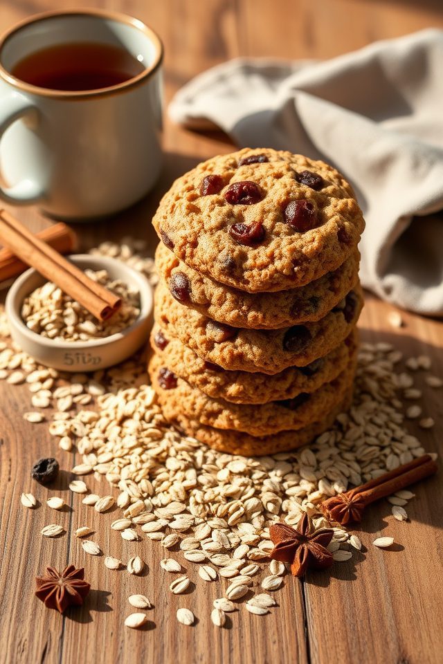 spiced oatmeal raisin cookies