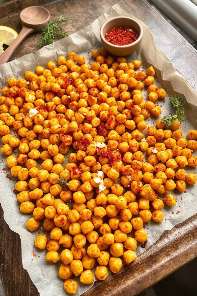 spiced oven roasted chickpeas