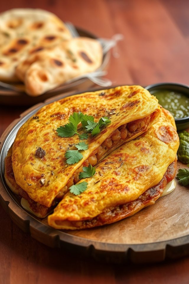 spiced potatoes indian omelette