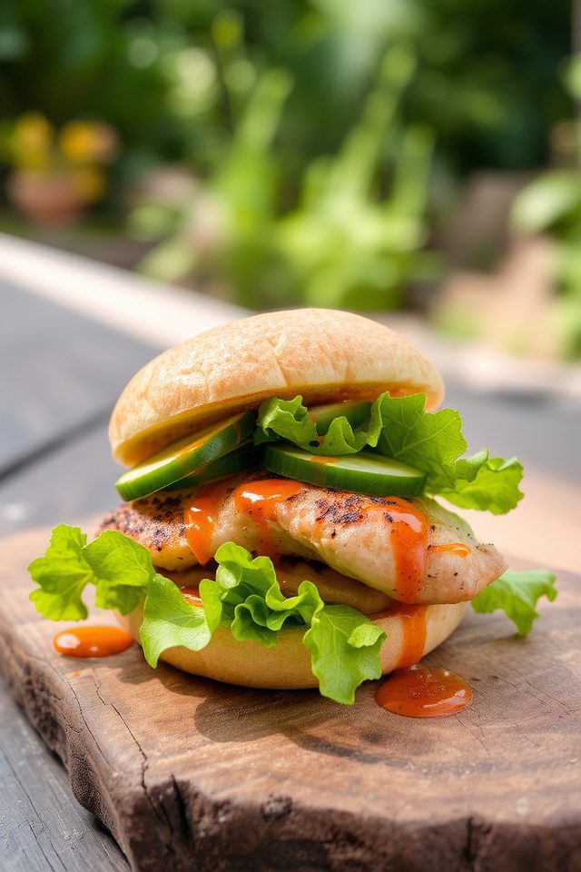spicy asian chicken burgers