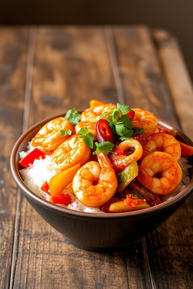 spicy asian shrimp dish