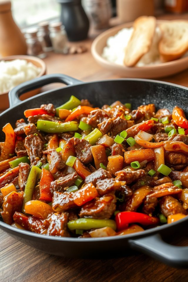 spicy beef over rice